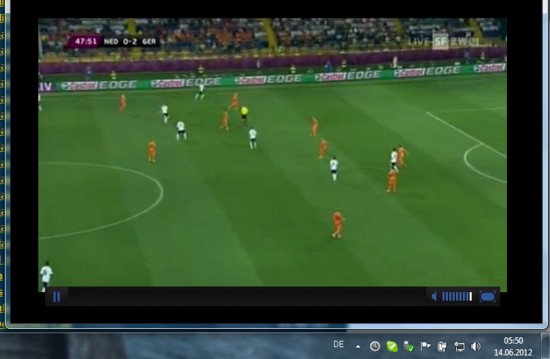 EM EURO 2012 in Australien - Screenshot Deutschland Niederlande mitten in der Nacht