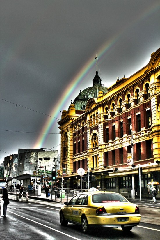 Regenbogen über Melbournes City - Flinders Street und Federation Square - HDR - IMG_4006-4 Regenbogen über Melbournes City - Flinders Street und Federation Square - HDR - IMG_4006-4