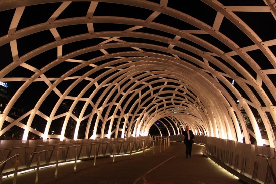 Melbourne Docklands Webb Bridge at night - IMG_7118 Melbourne Docklands Webb Bridge at night - IMG_7118