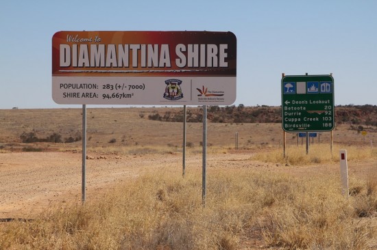 01 Diamantina Shire Population Road Sign - IMG_5223